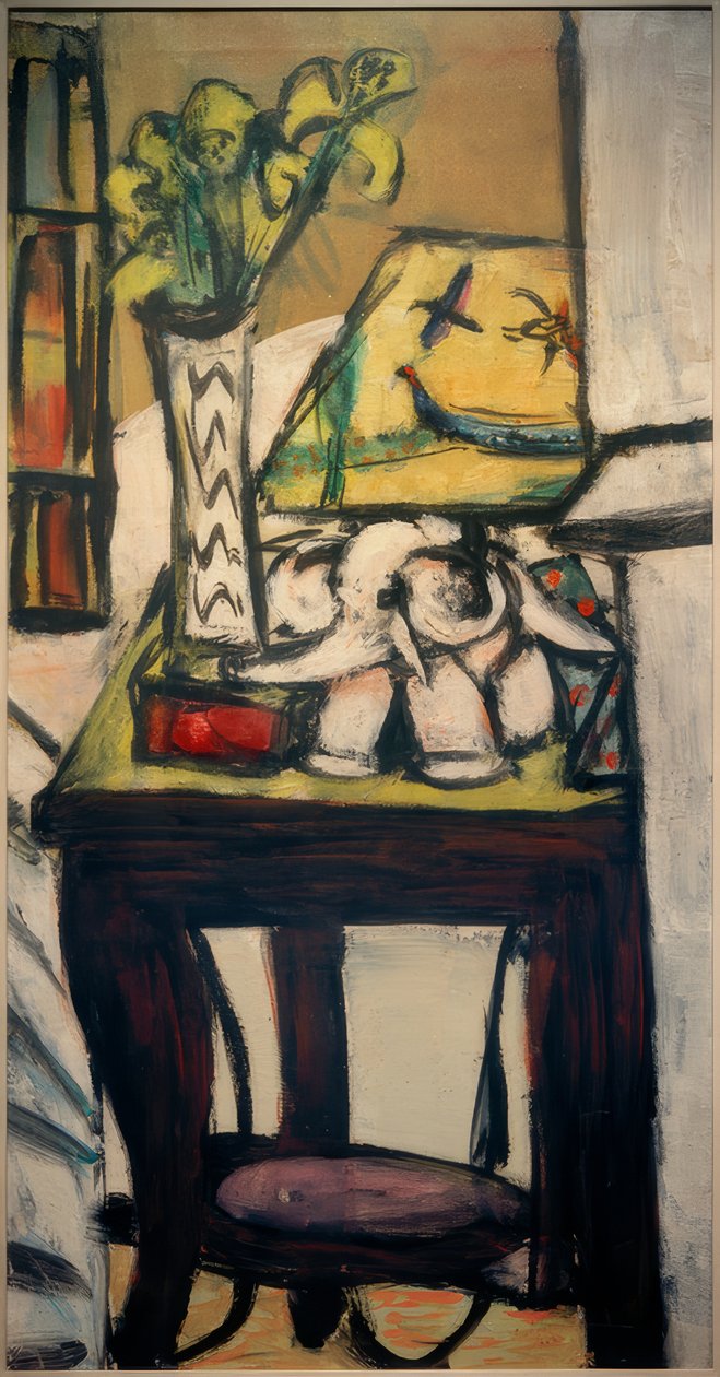 Zátiší s noční lampou od Max Beckmann