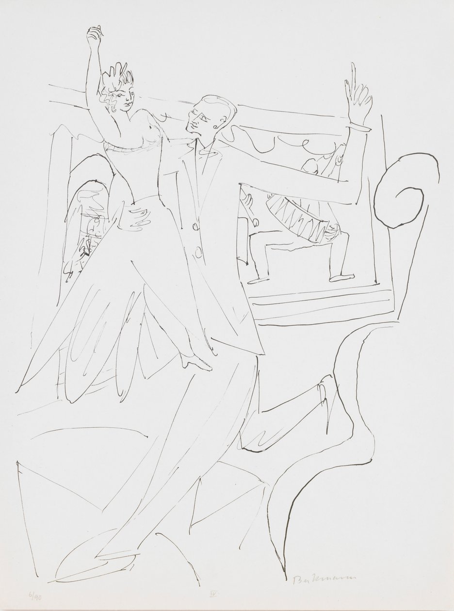 Tango, deska 4 z portfolia „Den a sen“ od Max Beckmann