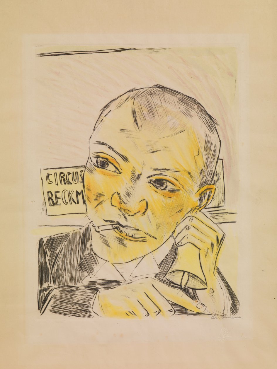 Der Ausrufer, von Der Jahrmarkt od Max Beckmann