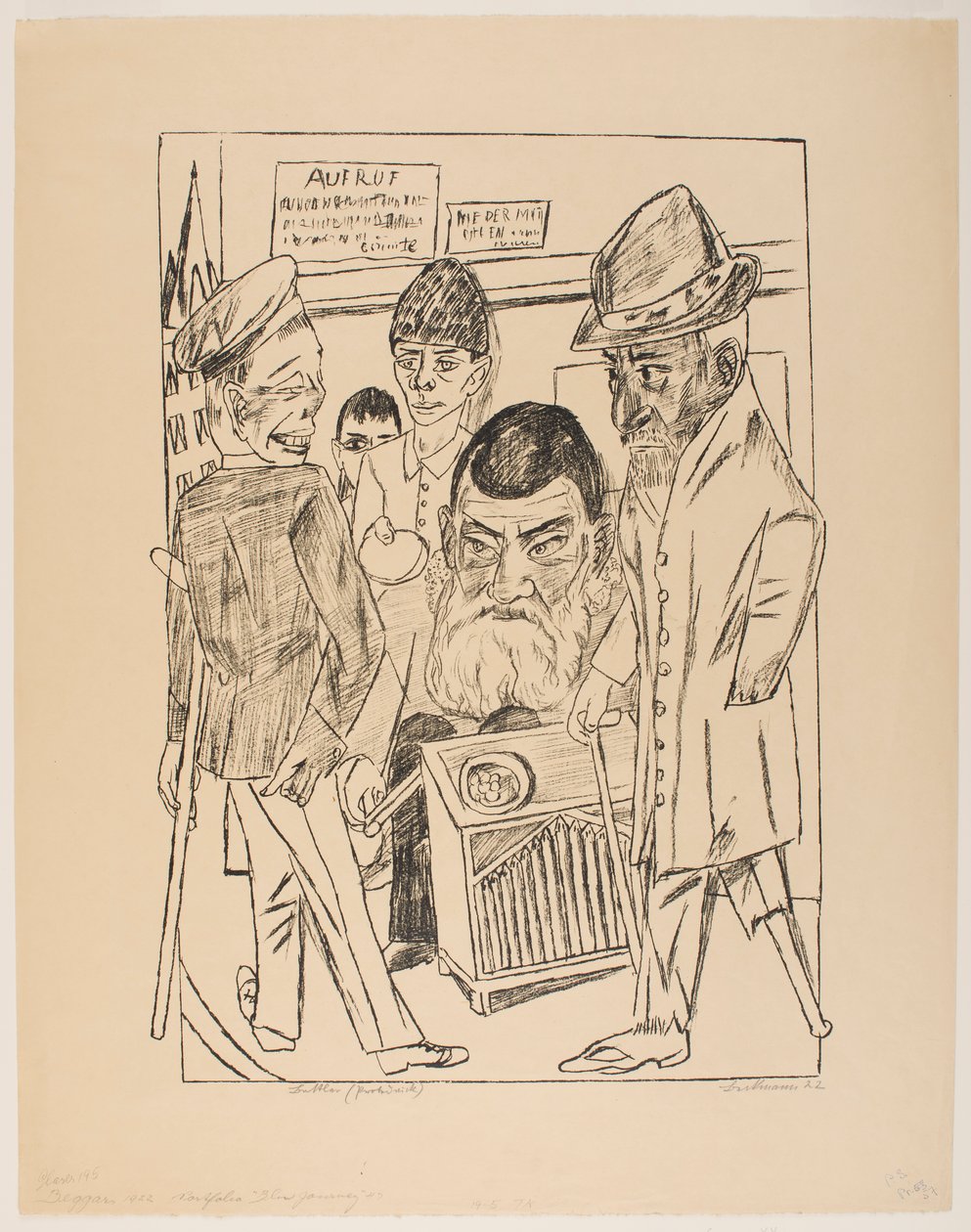 Žebráci, deska 7 ze série „Výlet do Berlína 1922“ od Max Beckmann