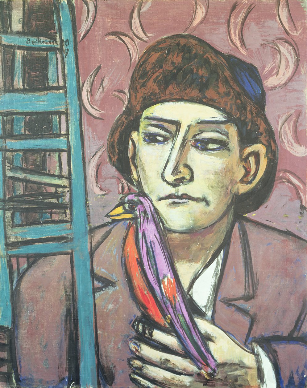 Muž s ptákem od Max Beckmann