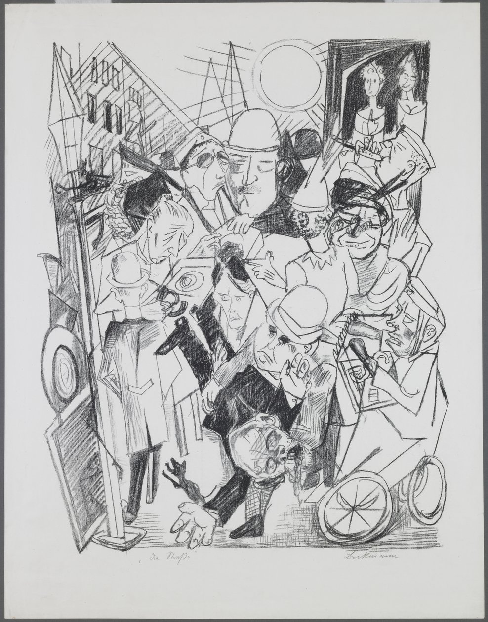 The Street, deska 3 z portfolia „Hell“ od Max Beckmann