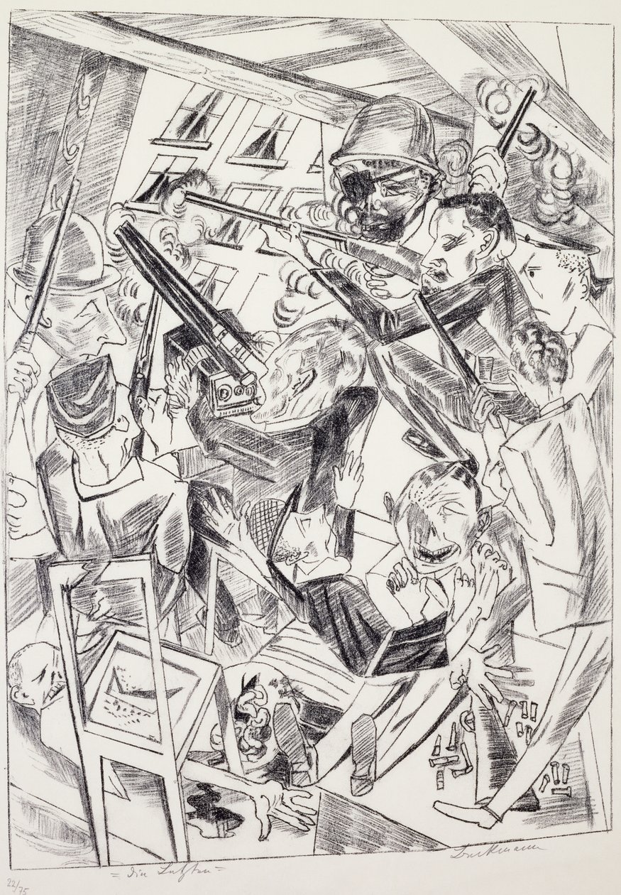 Poslední, od Maxe Beckmanna (1884-1950), litografie. Německo, 20. století. od Max Beckmann