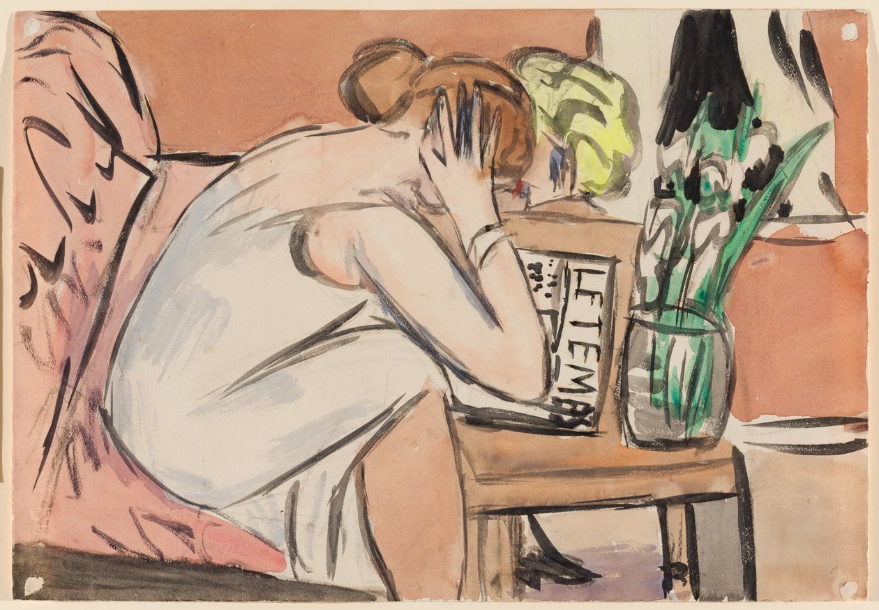 Dvě dívky, které čtou od Max Beckmann