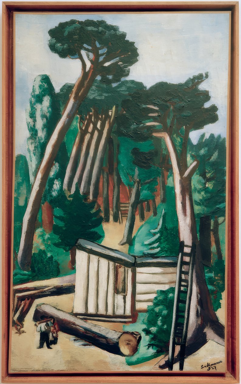 Lesní krajina s dřevorubci od Max Beckmann
