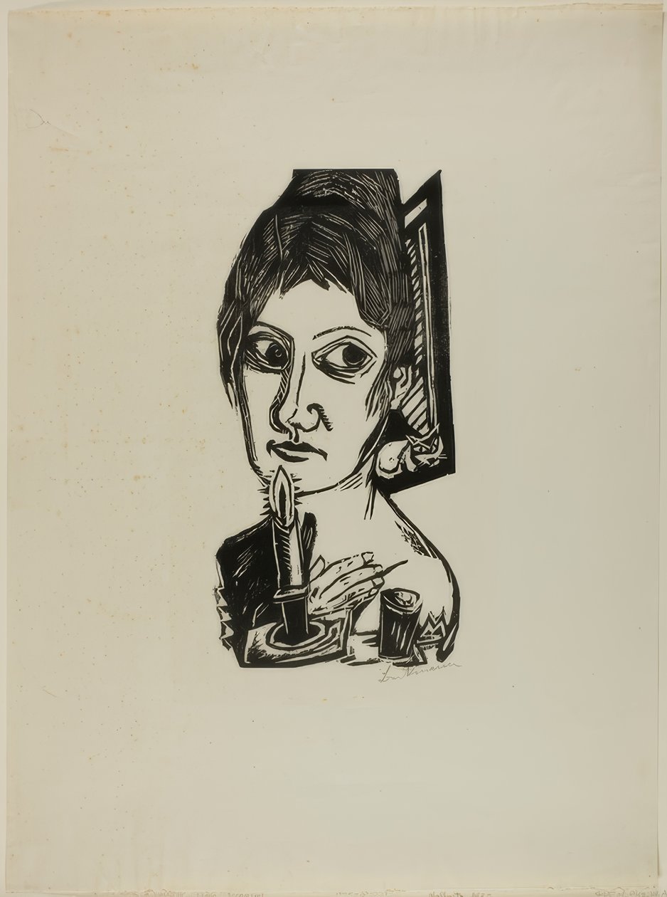 Žena se svíčkou od Max Beckmann