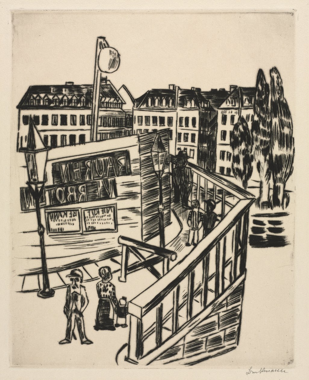 Dřevěný most od Max Beckmann