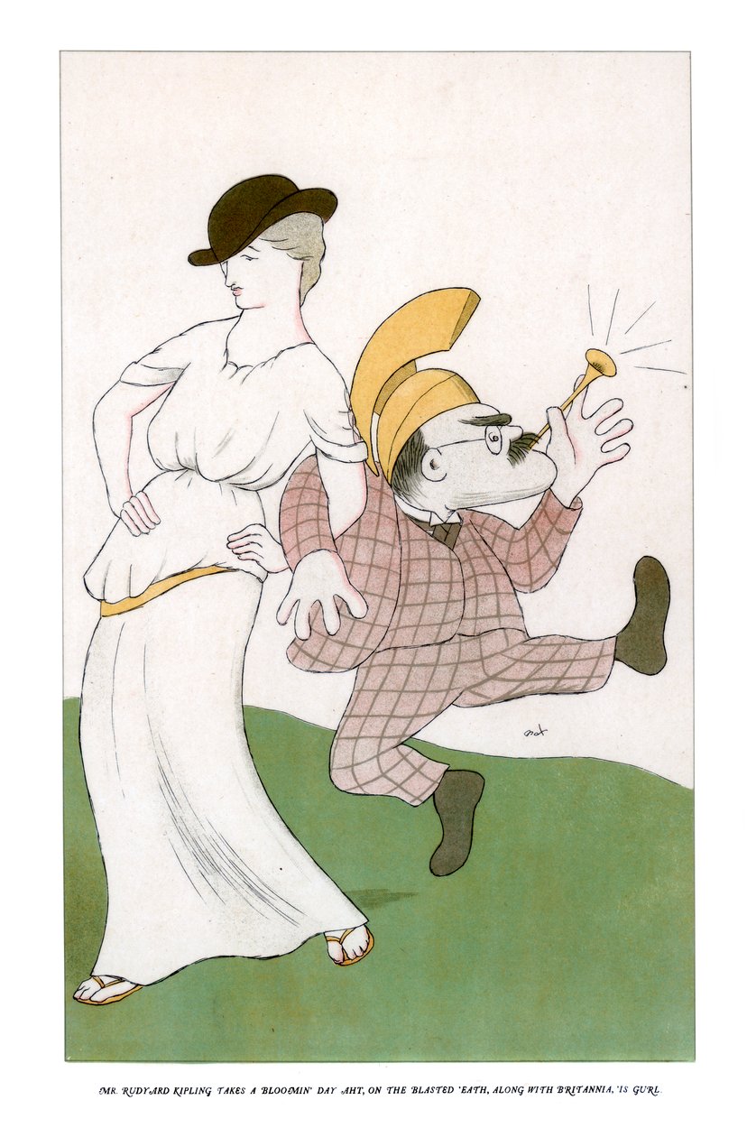 Pan Rudyard Kipling má rozkvetlý den na otřesném jezeře... 1904. od Henry Maximilian Beerbohm