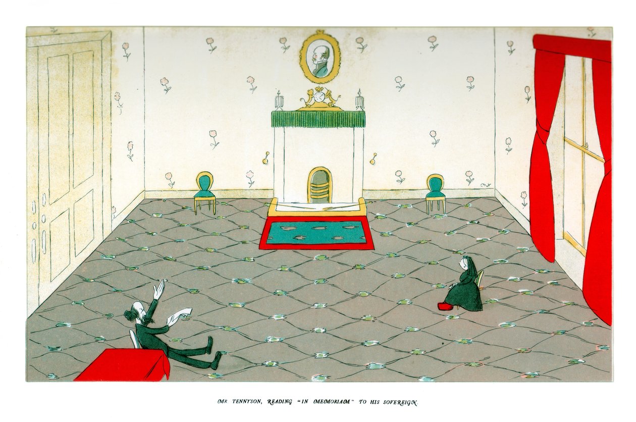 Pan Tennyson, Reading In Memoriam to his Sovereign, 1904. od Henry Maximilian Beerbohm