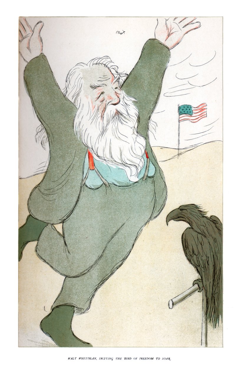 Walt Whitman, Podněcování ptáka svobody, aby stoupal, 1904. od Henry Maximilian Beerbohm