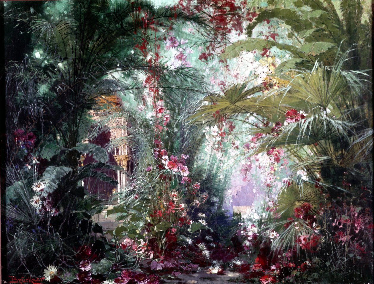 Dekor pro představení Richarda Wagnera „Parsifal“: Klingsorská zahrada. Scénografie Brucknera 1882. Wagnerovo muzeum, Bayreuth. od Max Bruckner