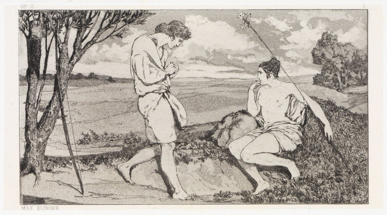 Apollón a Dafné I (Záchrany ovidiovských obětí, opus II, list 10) od Max Klinger