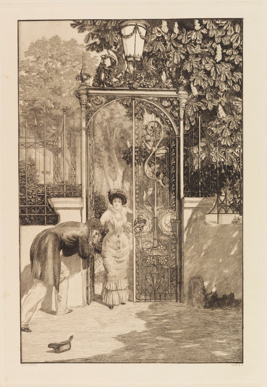 U brány ze série A Love, Opus X, 1887. od Max Klinger