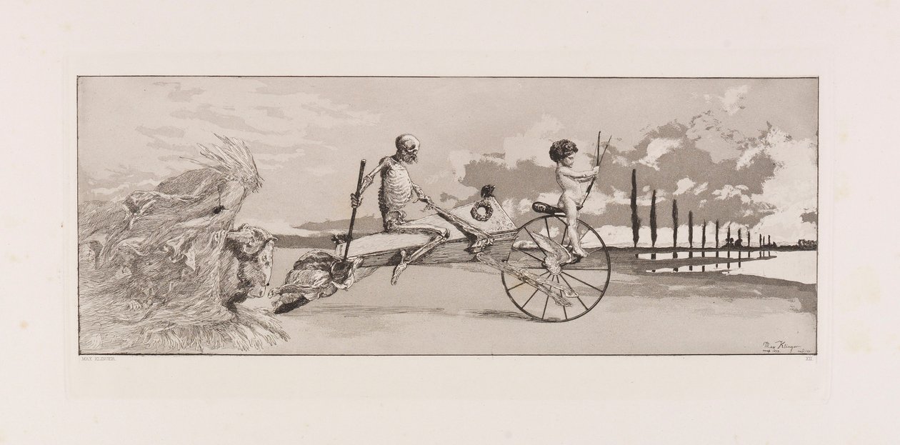 Cupid, Death and the Beyond Amor, Tod und Jenseits plate XII z Intermezzos..., 1881. od Max Klinger