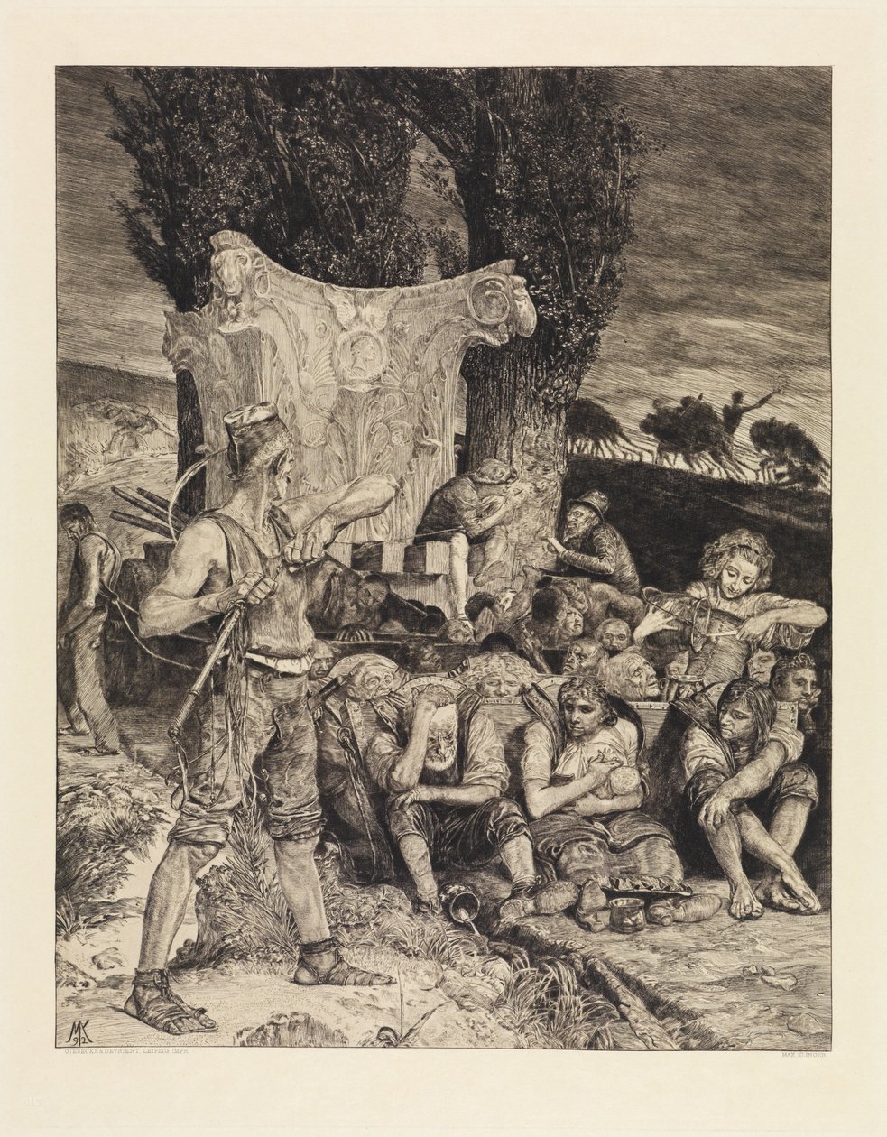 Bída (O smrti, druhý díl, opus XI, tabule 7) od Max Klinger