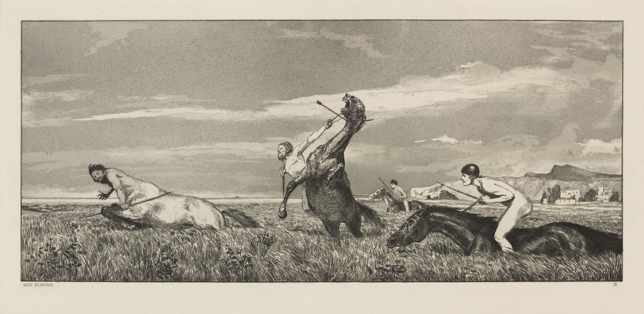 Intermezzi, Opus IV, Bl. 3: Kentaur pronásledován od Max Klinger