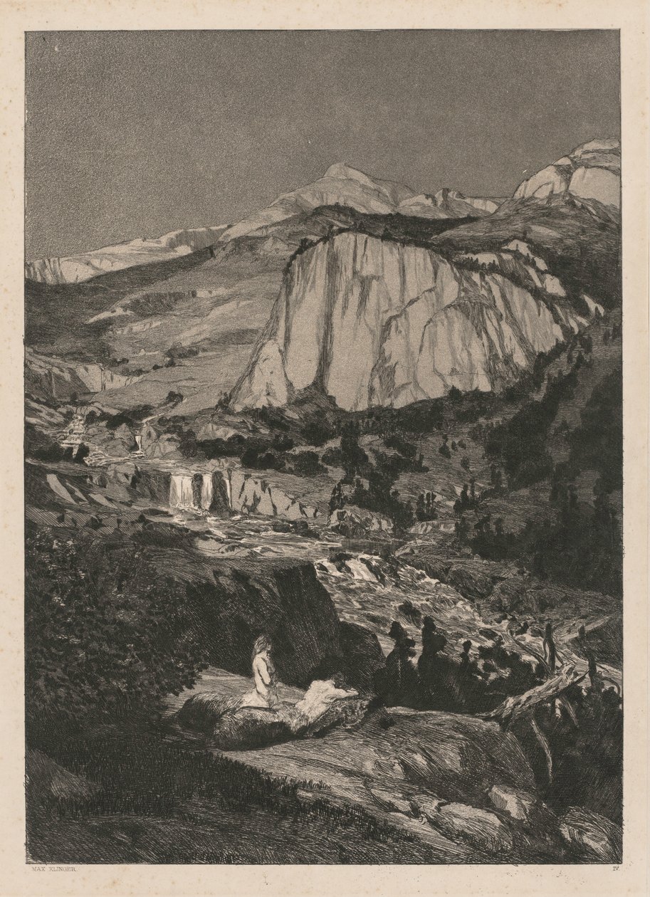 Intermezzo: Moonlit Night Opus IV, 5, 1881. od Max Klinger