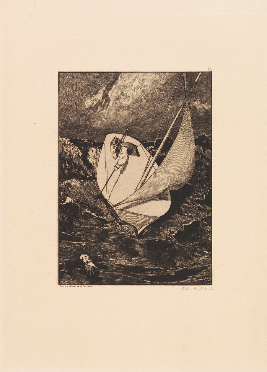 Opus VI, z Parafráze o nalezení rukavice, 1881. od Max Klinger