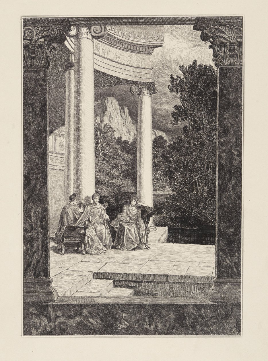 Psyche a její sestry (Amor a Psyche, opus V, list 18) od Max Klinger