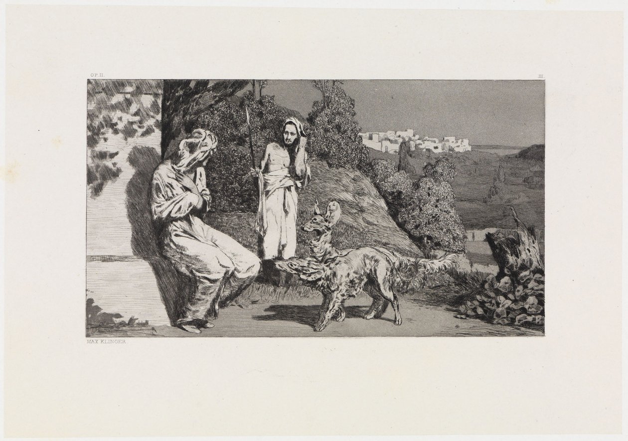 Pyramus a Thisbe II (Záchrana ovidiovských obětí, Opus II, list 3) od Max Klinger