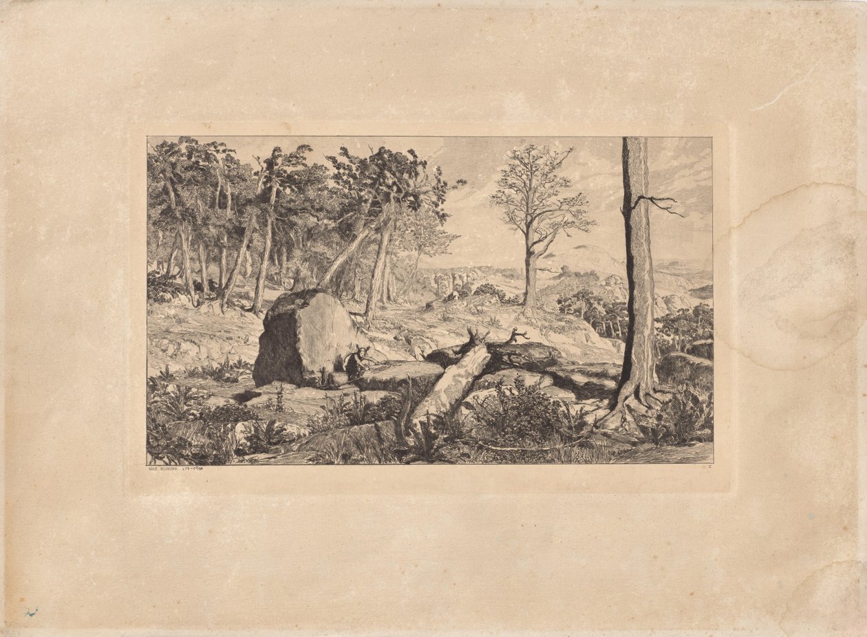 Simplicius v lesní pustině (tabule X), z Intermezzi. Lepty, op. IV. 12 kompozic od Max Klinger