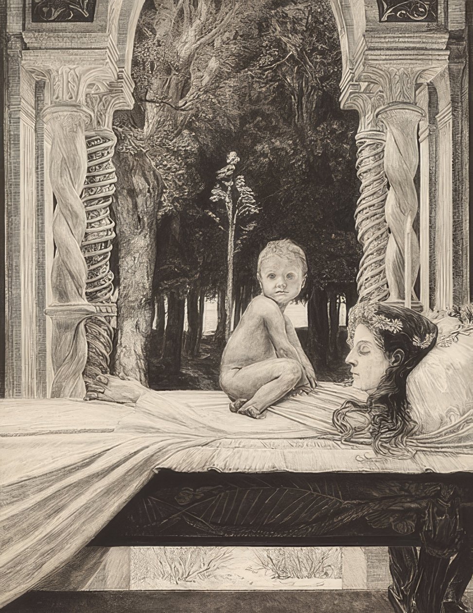 Mrtvá matka. 1889 od Max Klinger