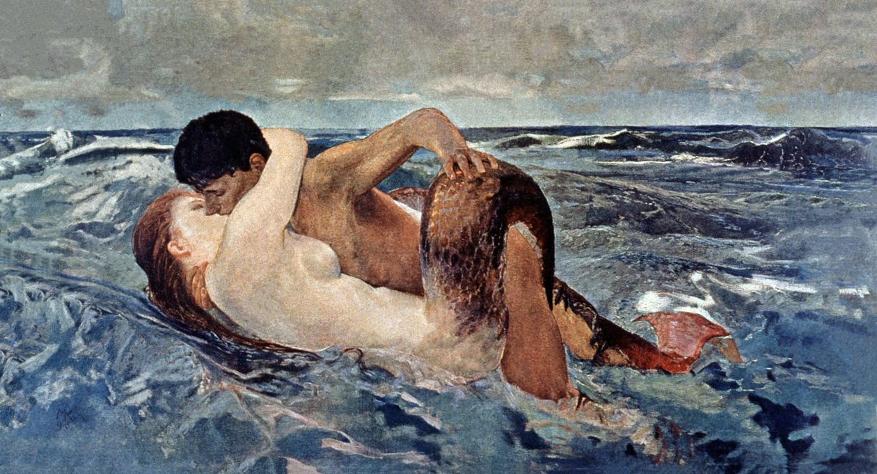 Triton a mořská panna od Max Klinger