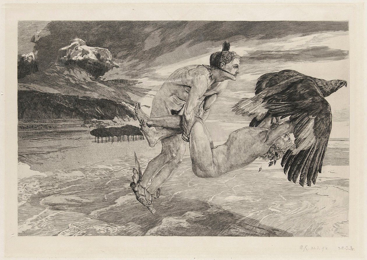 Únos Prométhea, deska 14, Fantazie Brahmse, Op. XII od Max Klinger