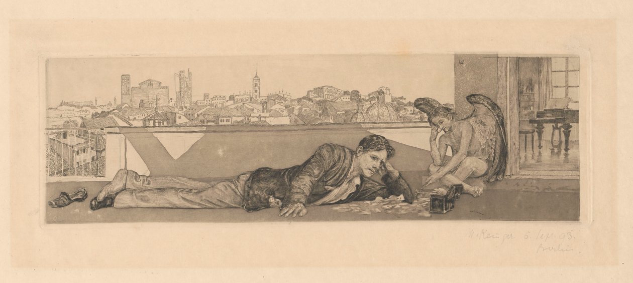 K „Staré lásce“, list 2, Brahmsova fantazie, op. XII od Max Klinger