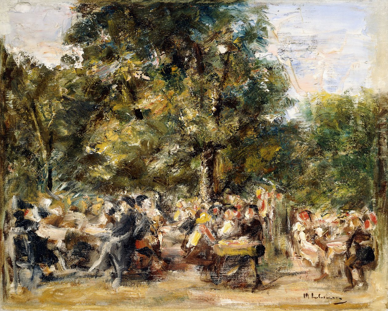 Zahradní restaurace na řece Havel; Gartenlokal an der Havel, 1933 od Max Liebermann