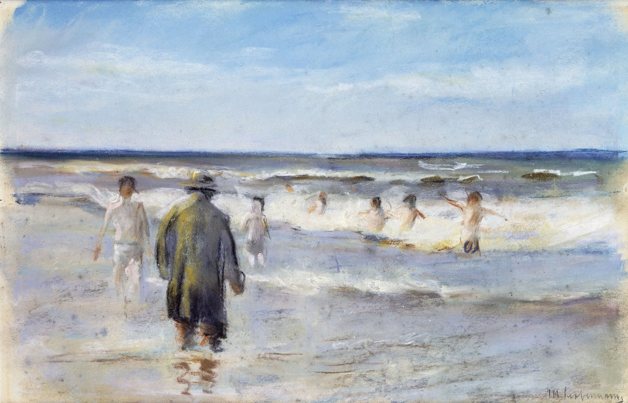 Koupající se na mořském pobřeží, od Max Liebermann