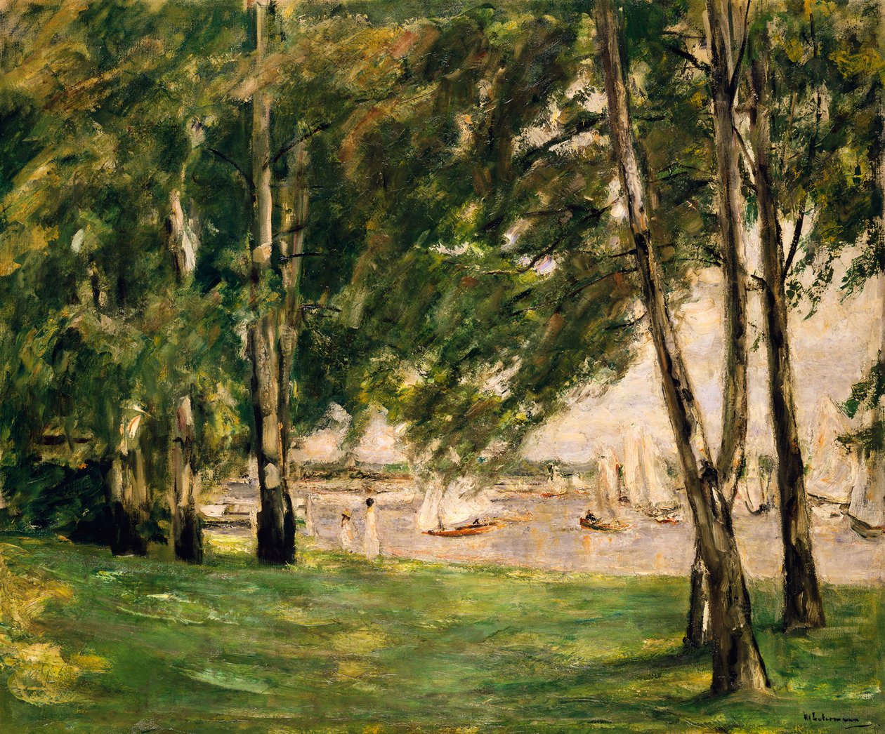 Pohled na Wannsee s plachetnicemi od Max Liebermann