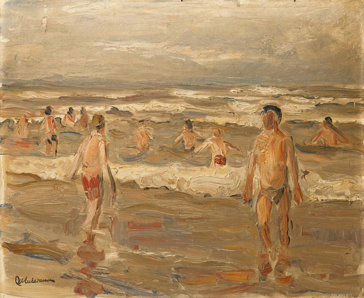 Chlapci koupání v moři; Chlapci se koupou v moři, 1899 od Max Liebermann