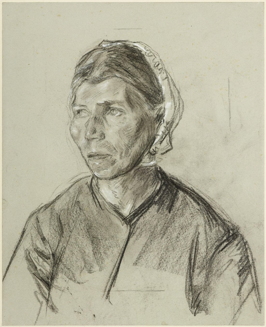 Portrét starší ženy s čepcem od Max Liebermann