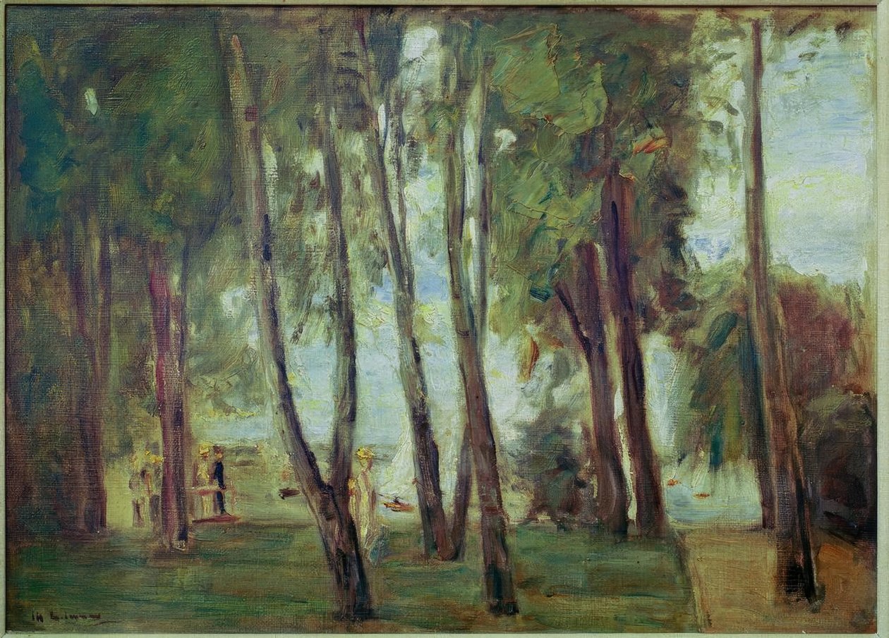 Umělcova zahrada v Berlíně-Wannsee, v pozadí od Max Liebermann