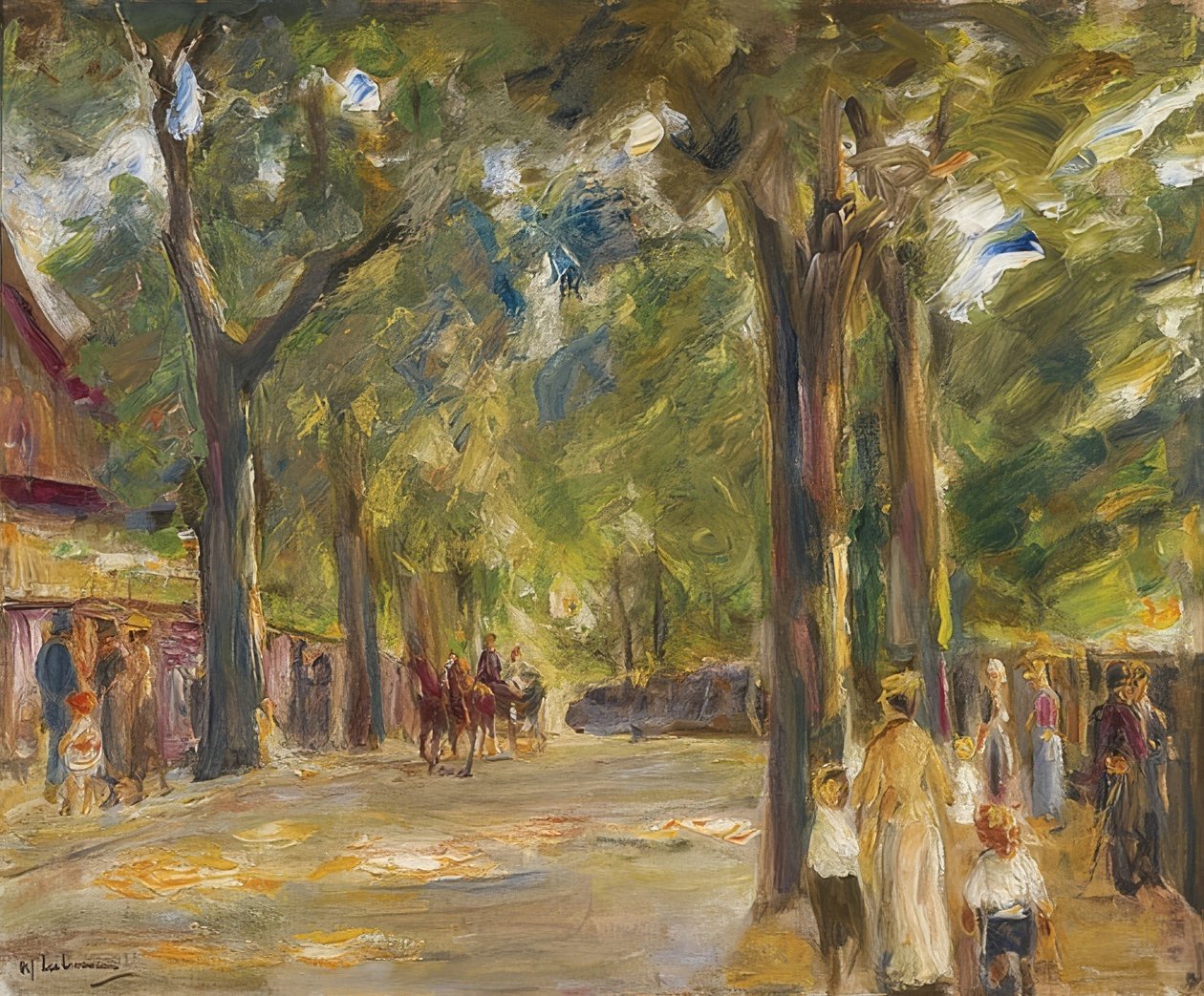 Velká Seestrasse ve Wannsee s chodci od Max Liebermann