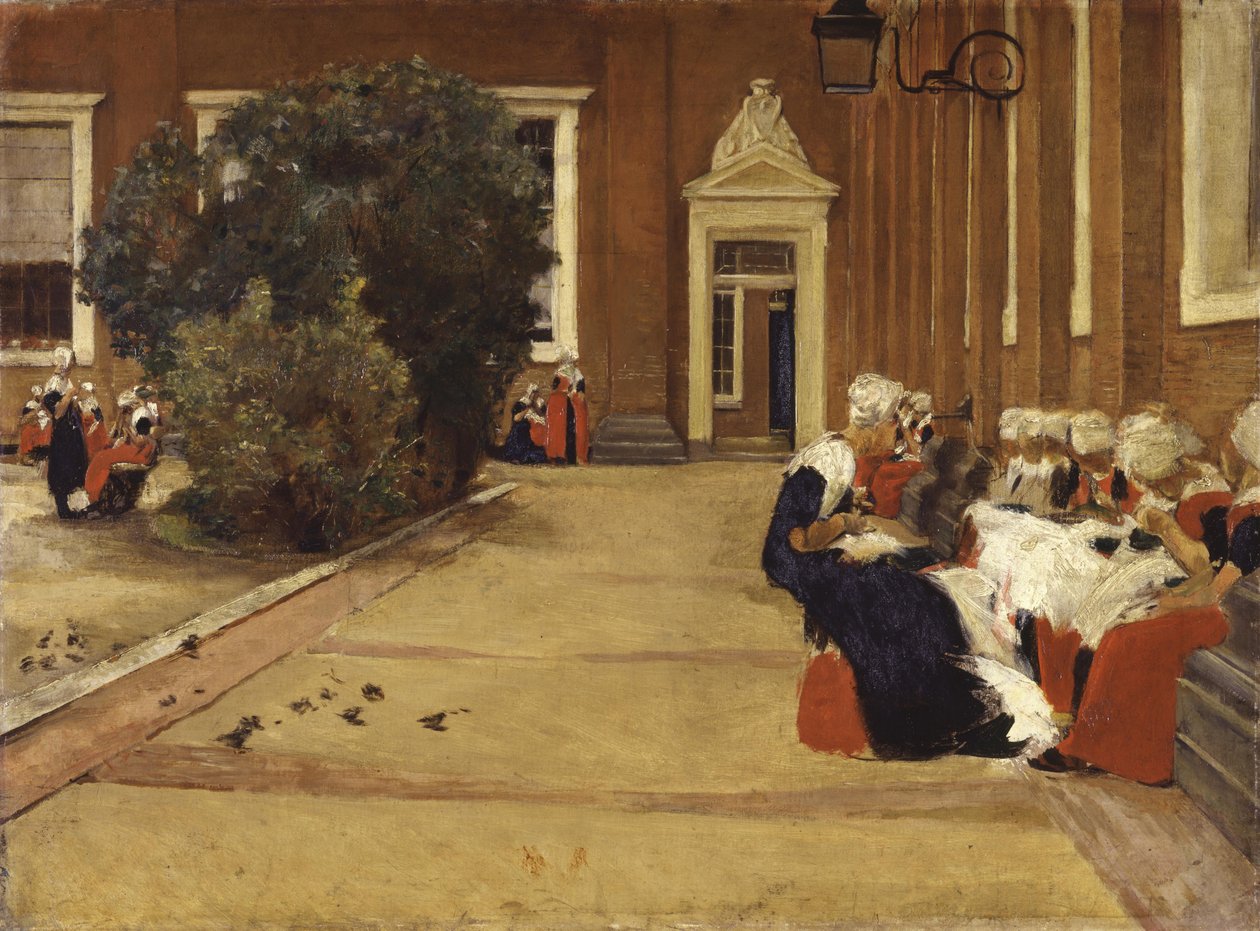 Přestávka v amsterodamském sirotčinci (Studie) od Max Liebermann