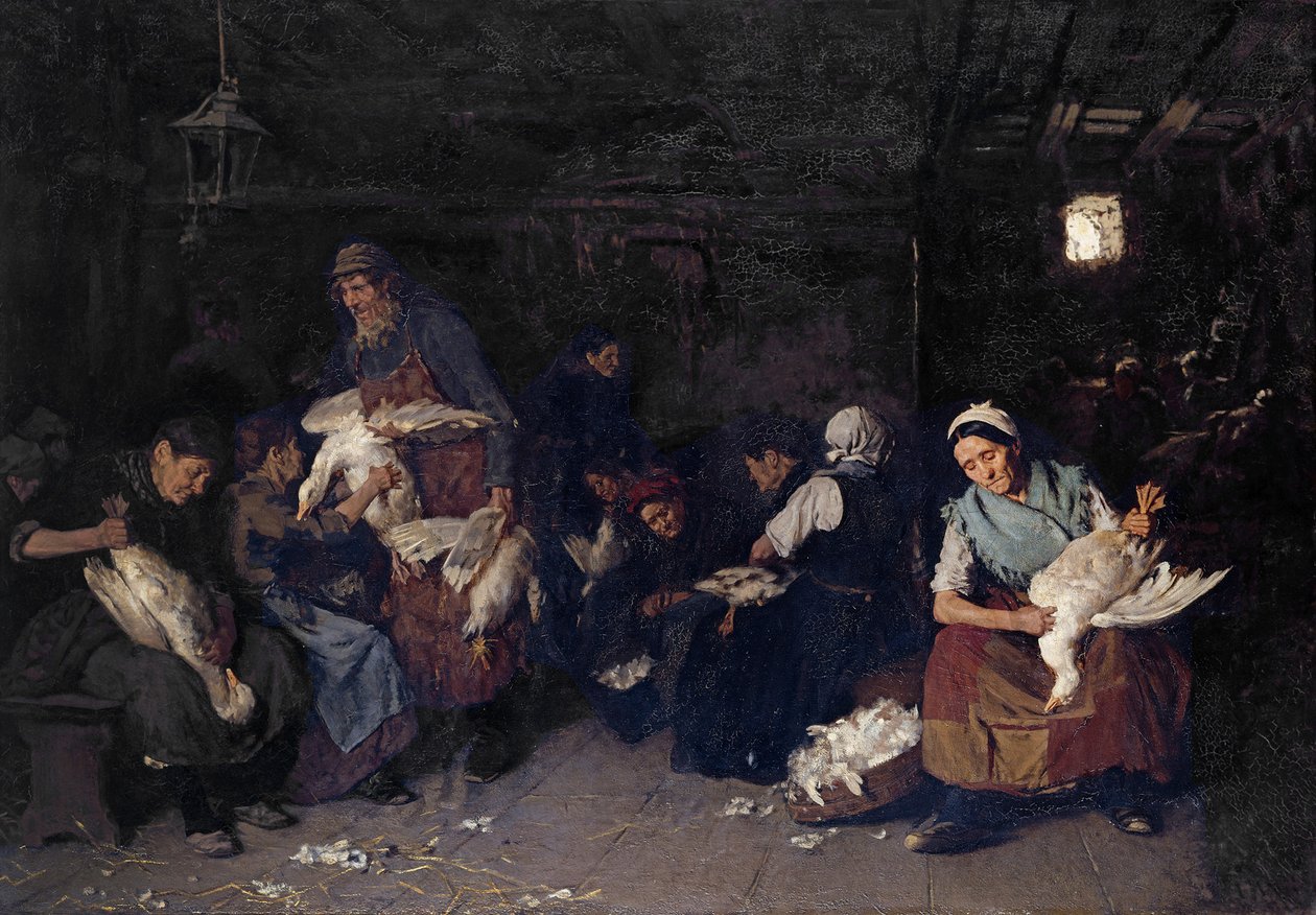 Ženy škubající husy od Max Liebermann