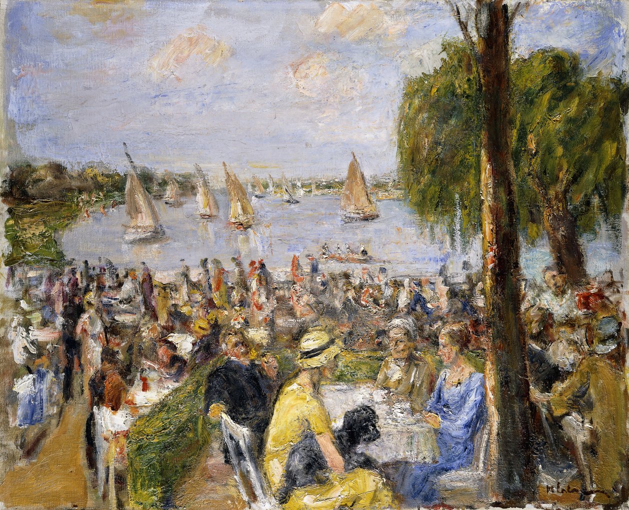 Zahradní kavárna u Wannsee; zahradní kavárna u Wannsee, od Max Liebermann