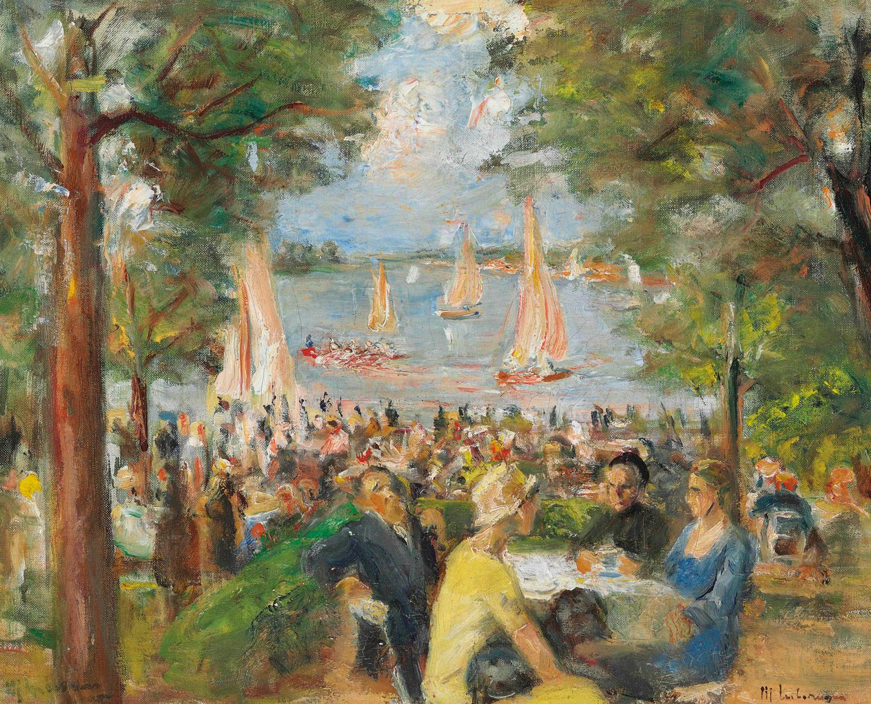 Zahradní restaurace u Havla, 1934. od Max Liebermann