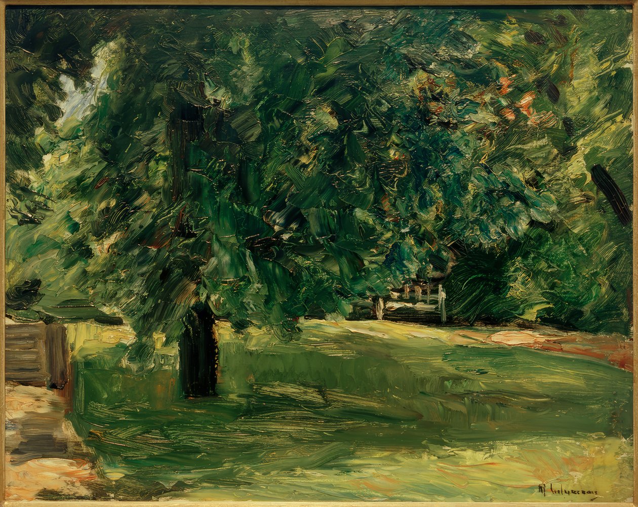 Zahradní lavička pod kaštanem v zahradě Wannsee od Max Liebermann