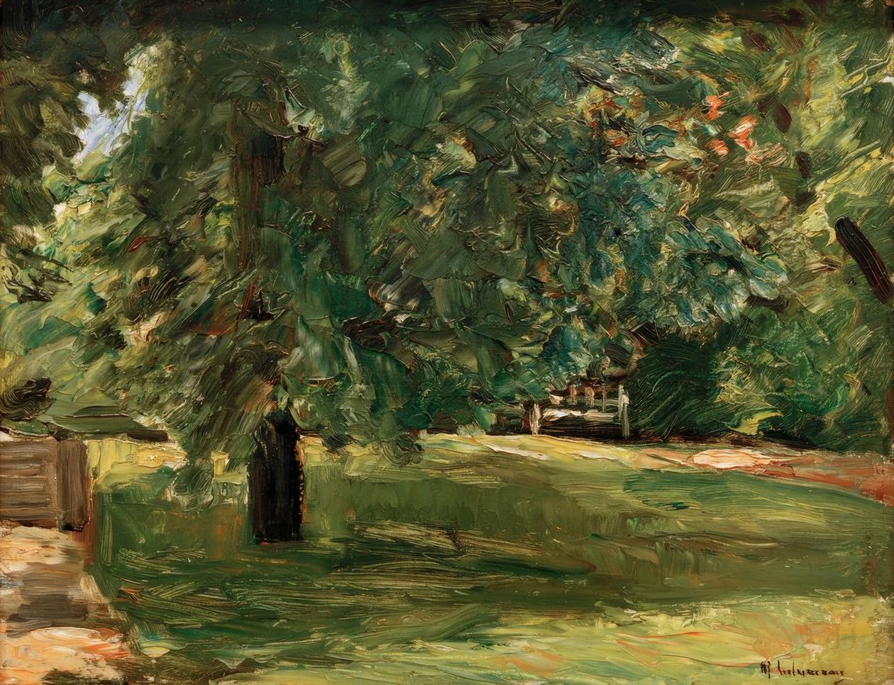 Zahradní lavička pod kaštanem v zahradě Wannsee od Max Liebermann