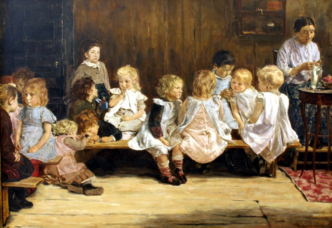Německy: Kleinkinderschule in Amsterdam Kojenecká škola v Amsterdamu od Max Liebermann