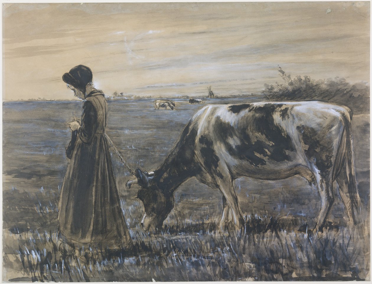 Dívka s krávou od Max Liebermann