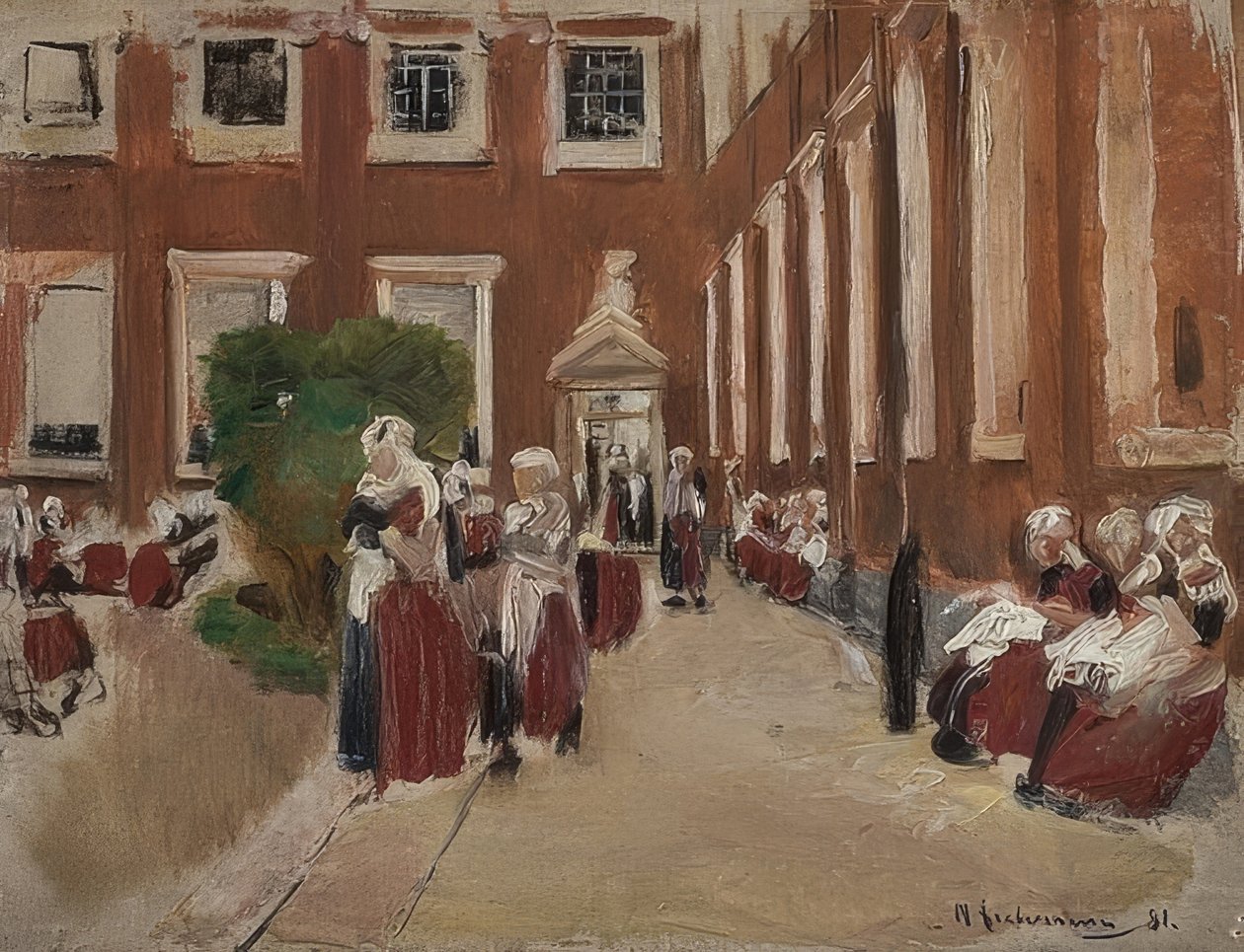 Nádvoří amsterdamského sirotčince. 1876 od Max Liebermann