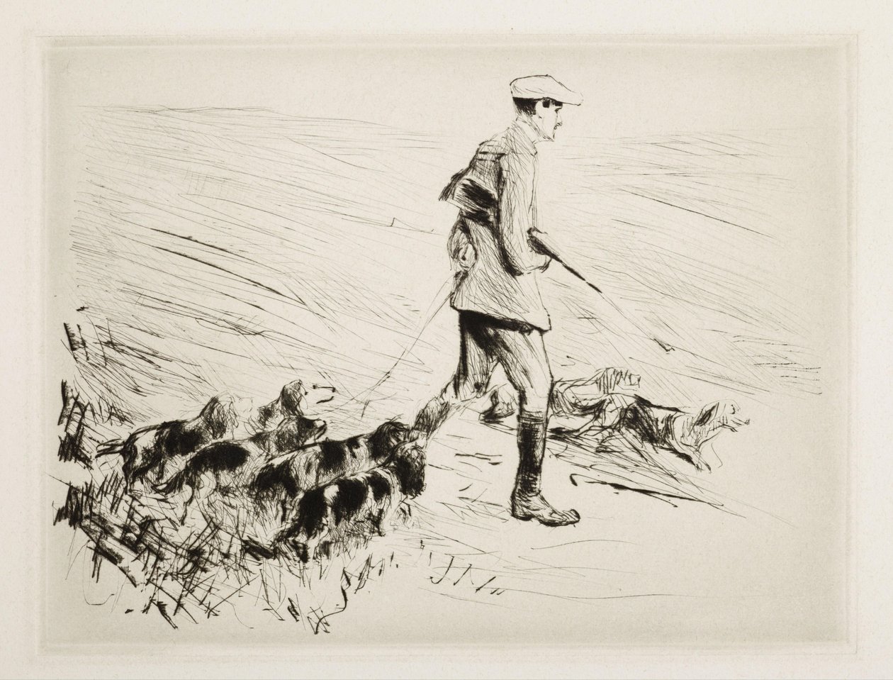 Lovec se psy od Max Liebermann