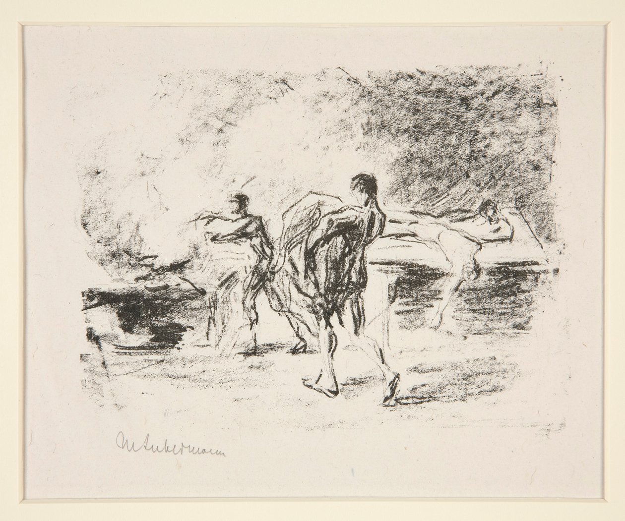 Kremace mrtvol, do Goethova Bassompierre (scéna kremace) od Max Liebermann