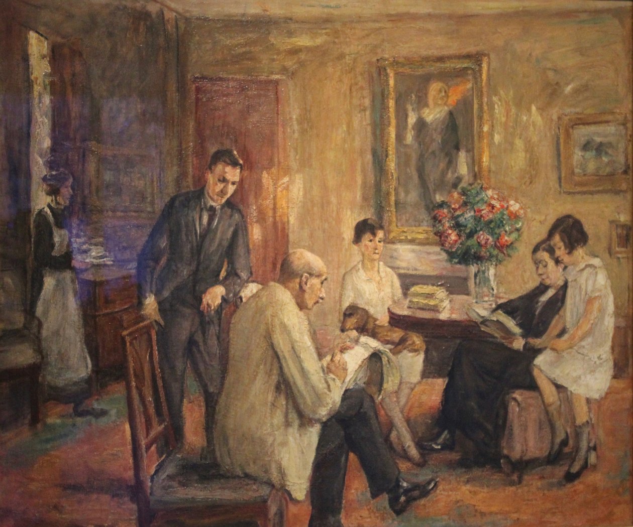 Rodina Liebermannů. Umělec skicuje v kruhu své rodiny od Max Liebermann