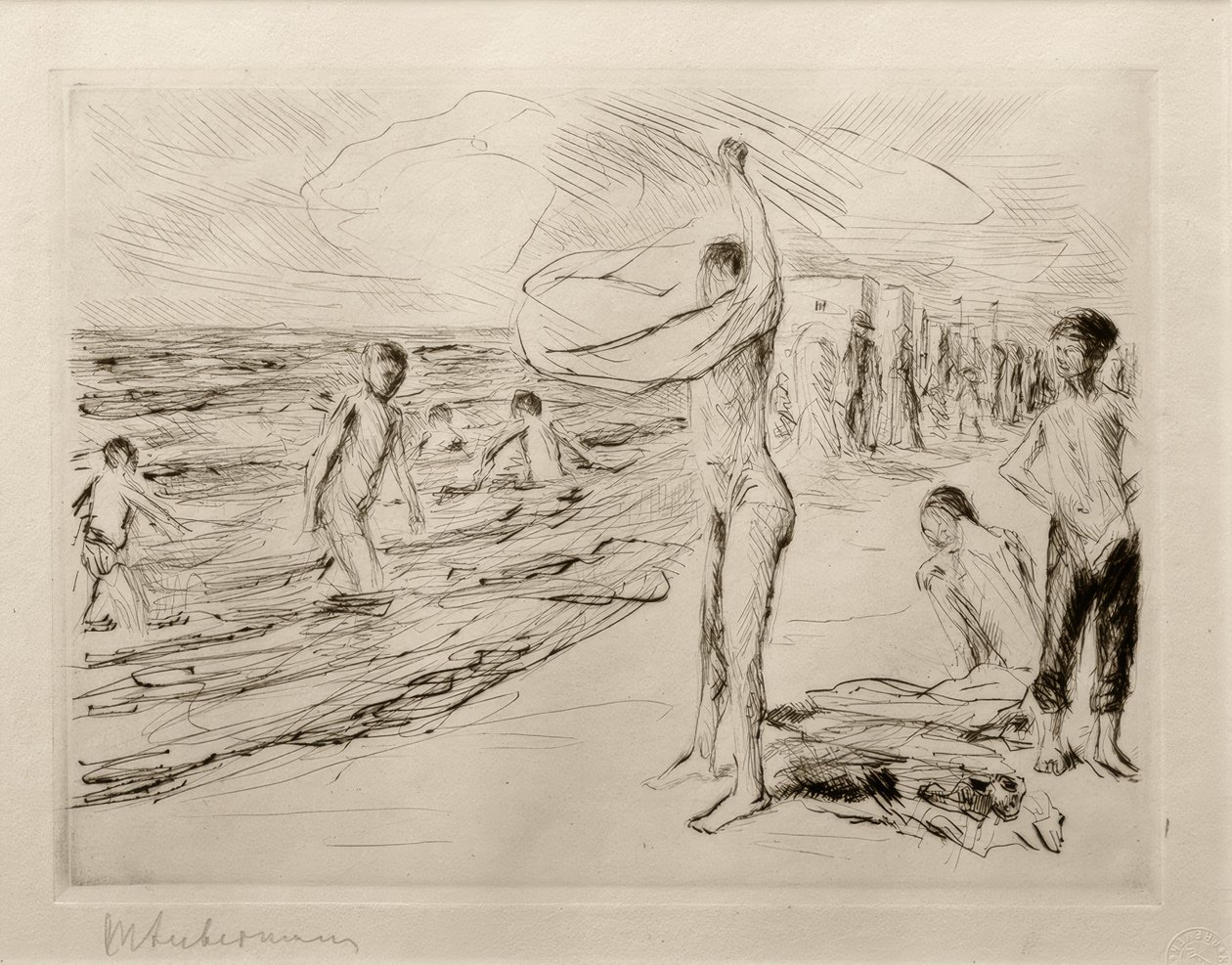 M.Liebermann, chlapci koupající se ve větru od Max Liebermann