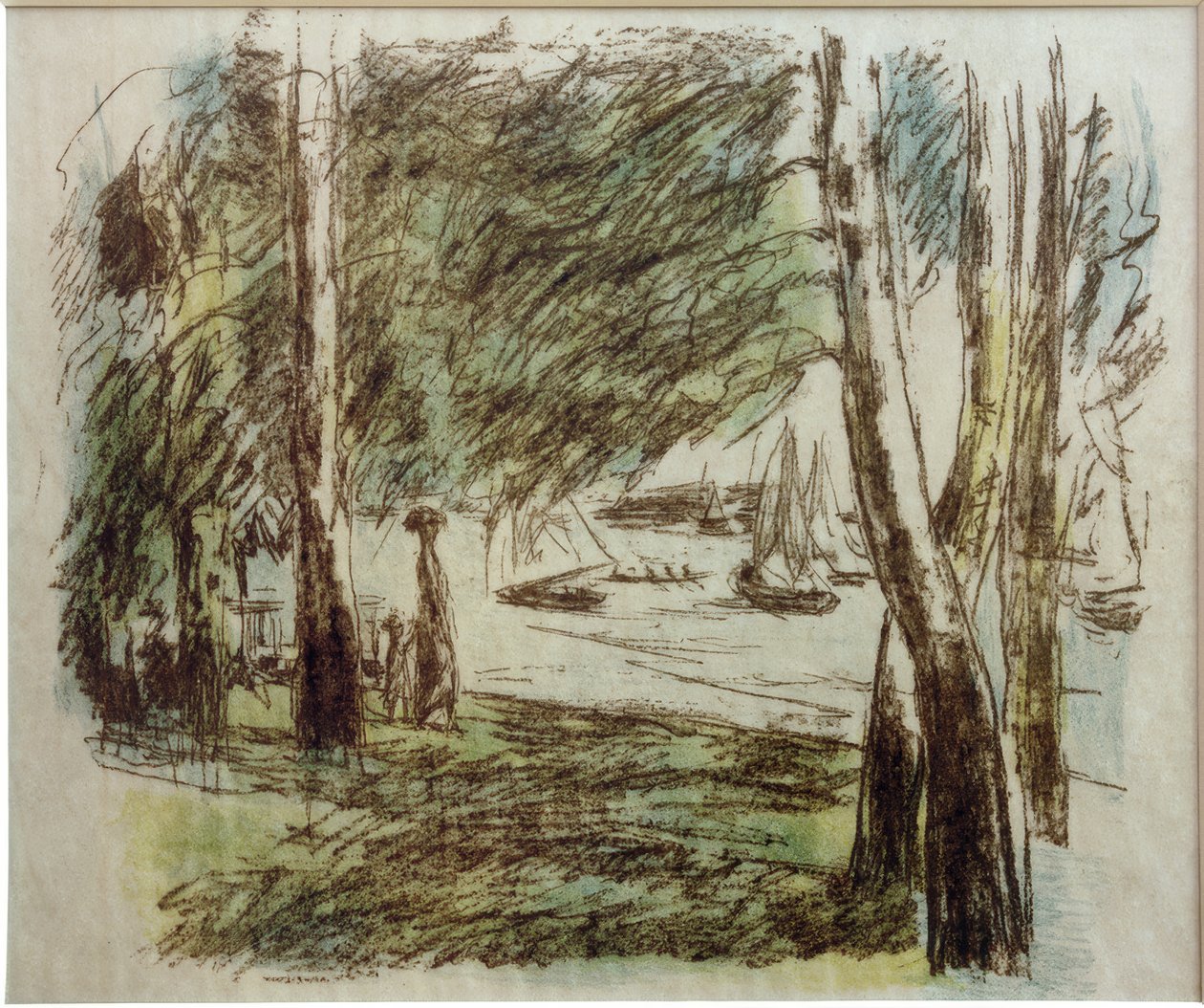 M.Liebermann, krajina u Wannsee s plachetnicemi od Max Liebermann
